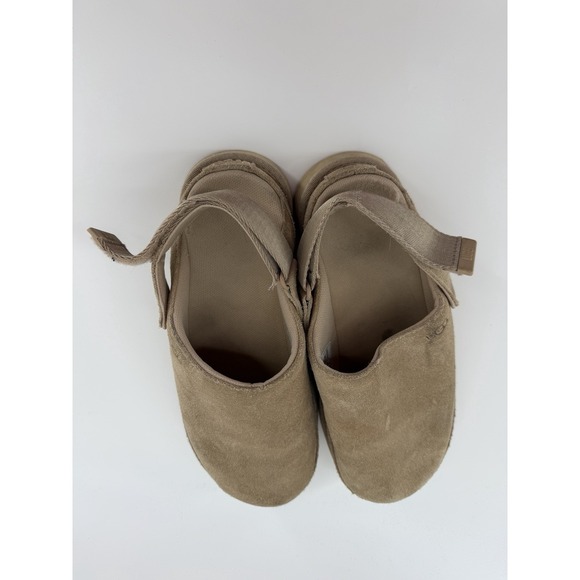UGG Women's Size 8 Goldenstar Clogs Beige Sand Suede Slip On Slingback Shoes - Picture 3 of 6